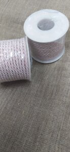 Шнур витой мебельный 3мм,10ярд (бледно-розовый)