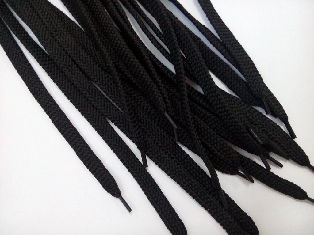 Шнурки плоские 1м (черные) от компании Магазин ШвейМаг - фото 1