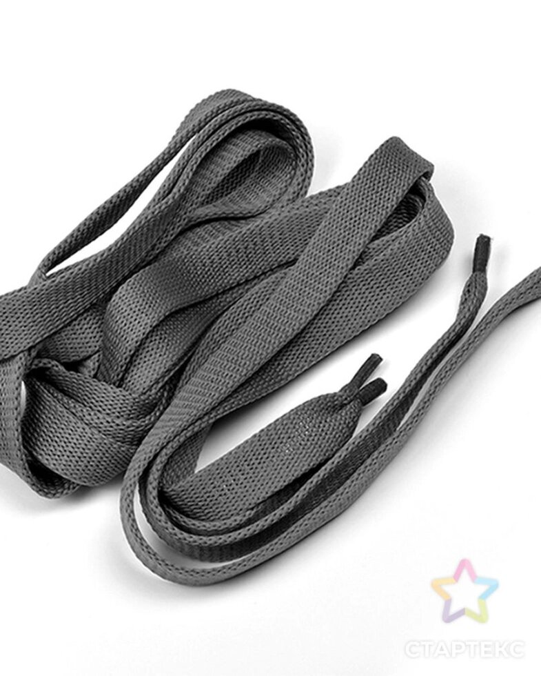 Шнурки плоские 1м (темно-серый) от компании Магазин ШвейМаг - фото 1