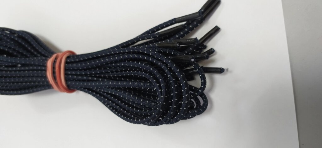 Шнурки резиновые с светоотражающей нитью 70см (темно-синий) от компании Магазин ШвейМаг - фото 1