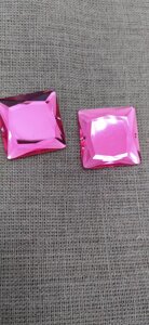 Стразы пришивные квадратные 3см (ярко-розовый)