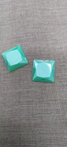 Стразы пришивные квадратные 4см (зеленый)
