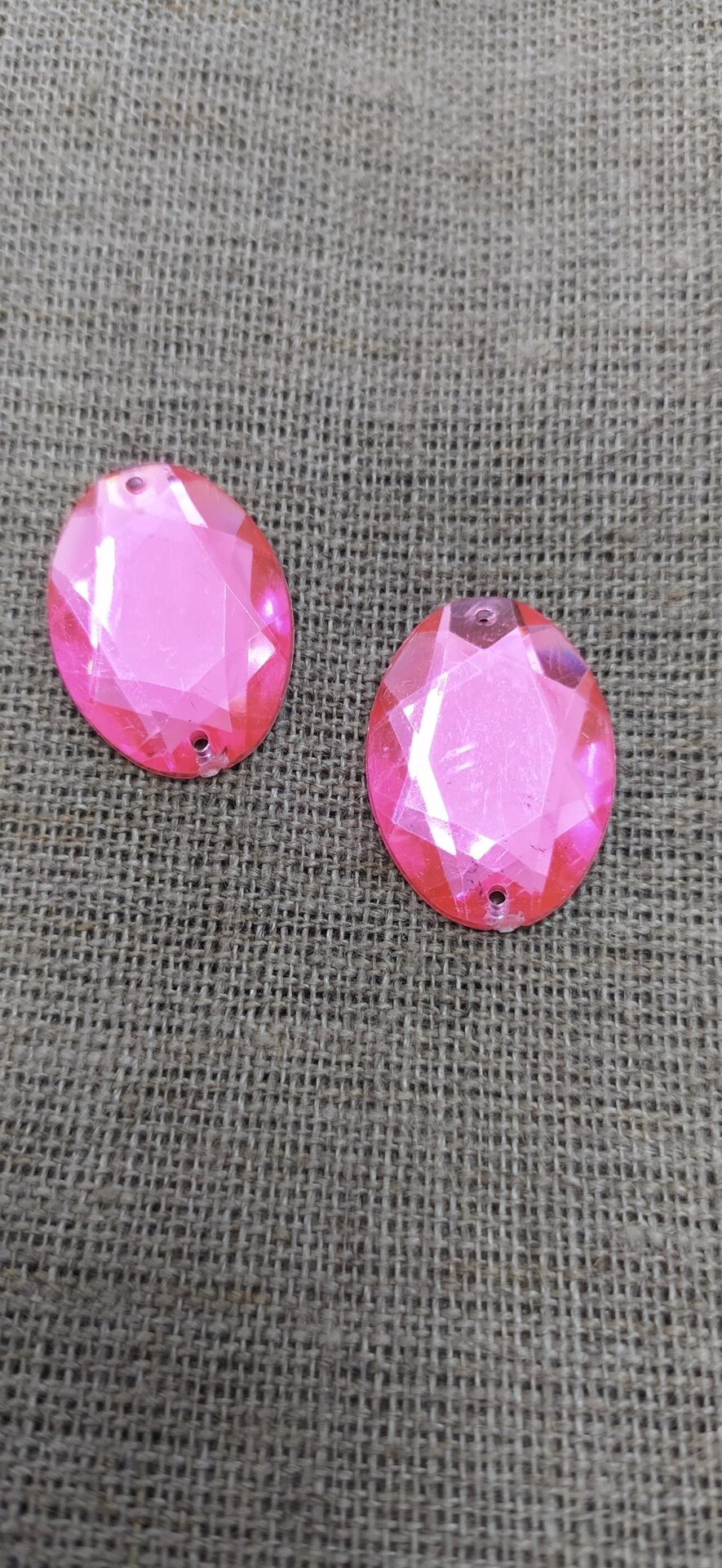 Стразы пришивные овальные 2,5см/1,8см (ярко-розовый) от компании Магазин ШвейМаг - фото 1