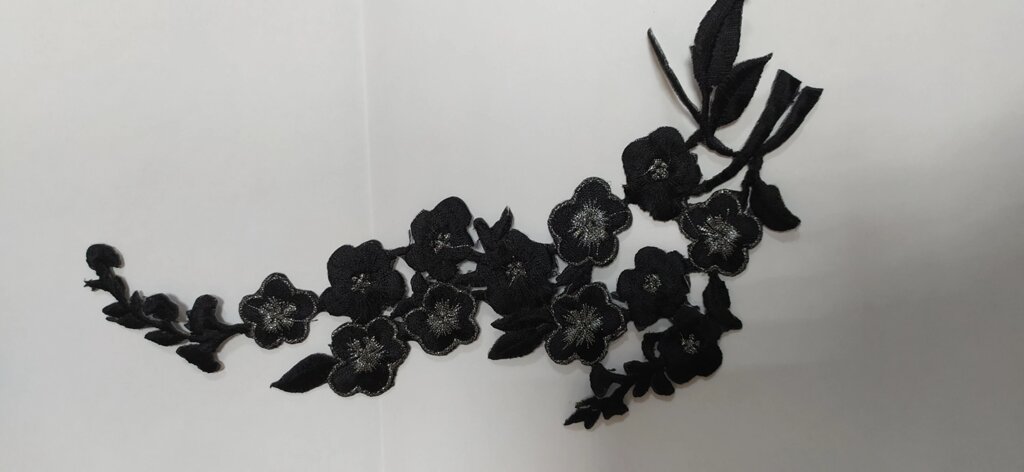Термоаппликации 20см/16см (черный цветок) от компании Магазин ШвейМаг - фото 1