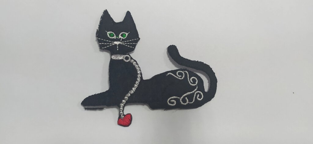 Термоаппликация 12см/8см (кошка черная) от компании Магазин ШвейМаг - фото 1