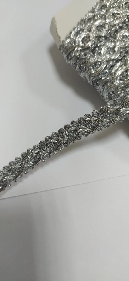 Тесьма металлизированная 15мм, 18м (серебро) от компании Магазин ШвейМаг - фото 1