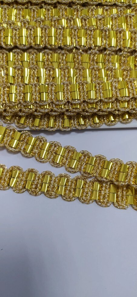 Тесьма металлизированная 18мм, 13,71м (золото) от компании Магазин ШвейМаг - фото 1