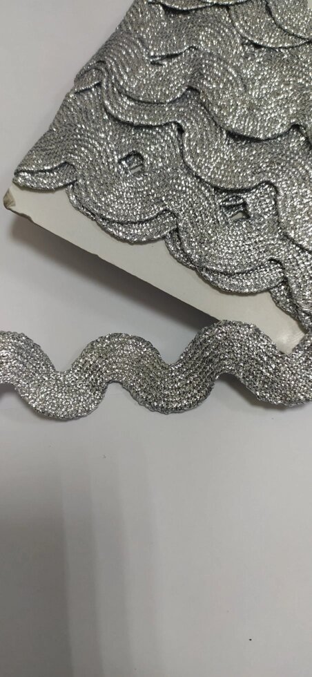 Тесьма металлизированная 20мм, 9м (серебро) от компании Магазин ШвейМаг - фото 1