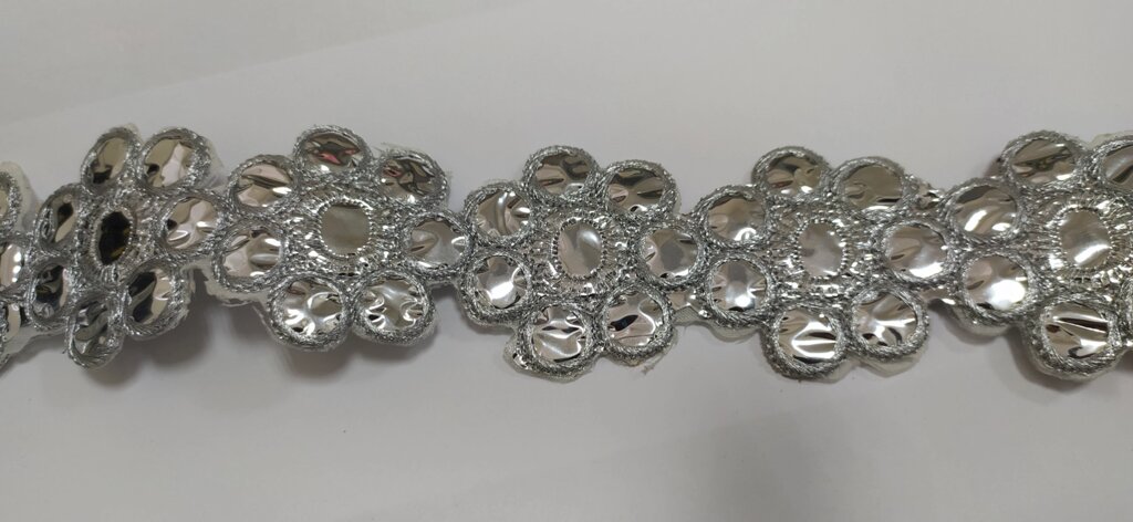 Тесьма металлизированная 50мм, 5м (серебро) от компании Магазин ШвейМаг - фото 1
