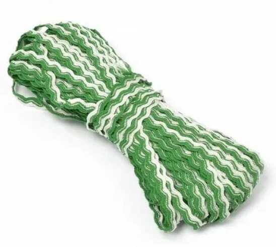 Тесьма отделочная Вьюнчик, шир 5мм (зеленый с белым) от компании Магазин ШвейМаг - фото 1