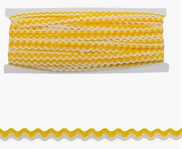 Тесьма отделочная Вьюнчик, шир 5мм (желтый с белым) от компании Магазин ШвейМаг - фото 1