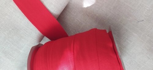 Тесьма трикотажная Лампас шир 4см, 22,80м (красная) от компании Магазин ШвейМаг - фото 1
