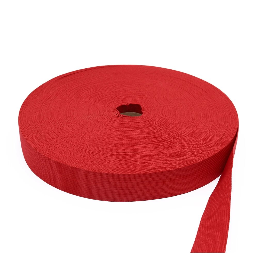 Тесьма вязаная окантовочная 22мм, плотность 2 г/м² , 100м (красный) от компании Магазин ШвейМаг - фото 1