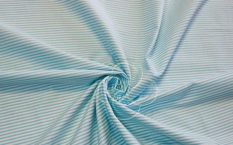 Ткань бязь в полоску шир 1,5м (голубой) от компании Магазин ШвейМаг - фото 1