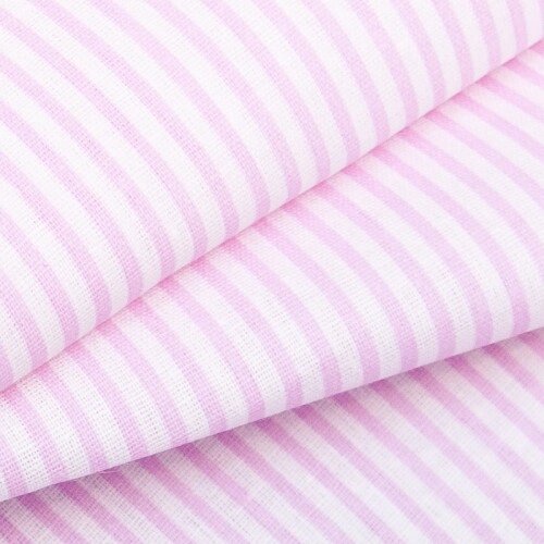 Ткань бязь в полоску шир 1,5м (розовый) от компании Магазин ШвейМаг - фото 1