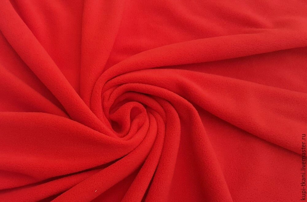 Ткань флис 240гр/м2 шир 1,5м (красный) от компании Магазин ШвейМаг - фото 1