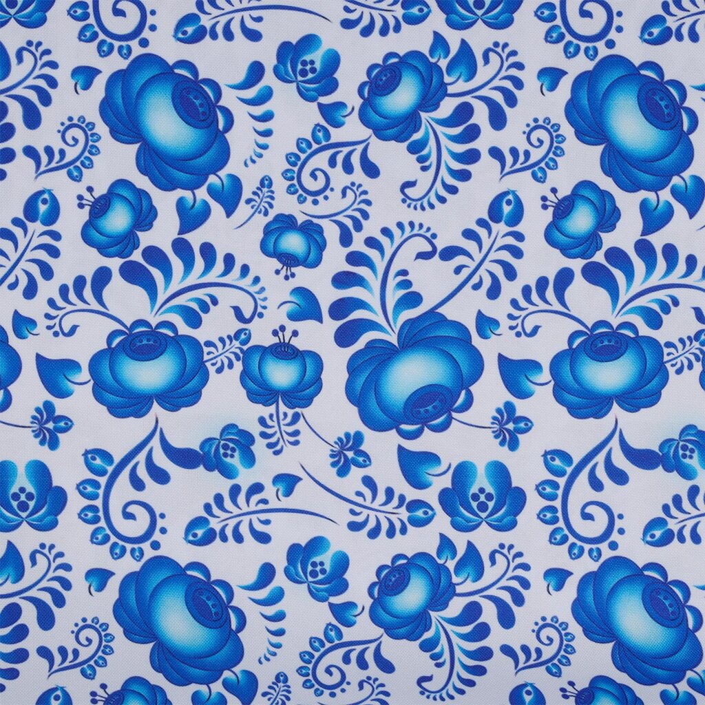 Ткань Габардин с рисунком,150 г/м² 100% полиэстер шир. 150см (белый с синим) от компании Магазин ШвейМаг - фото 1