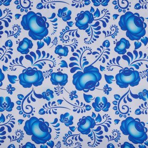 Ткань Габардин с рисунком,150 г/м² 100% полиэстер шир. 150см (белый с синим)