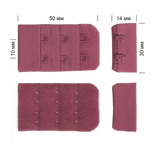 Застежка с крючками 3х2 для бюстгальтера 3см (пыльная роза) от компании Магазин ШвейМаг - фото 1