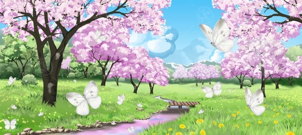 Баннер "Весна с бабочками"1,8*4м от компании ДетямЮга - фото 1