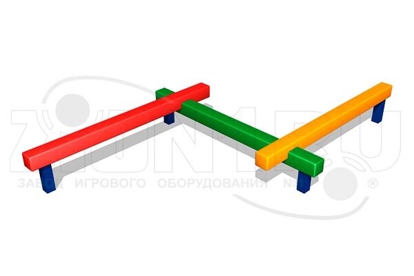 Бумы, бревна, пеньки для детских площадок АО ЗИОН1 СЭ016 Детский гимнастический бум «Змейка» от компании ДетямЮга - фото 1