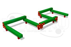 Бумы, бревна, пеньки для детских площадок АО ЗИОН1 СЭ132 Детский гимнастический бум «Змейка 7»