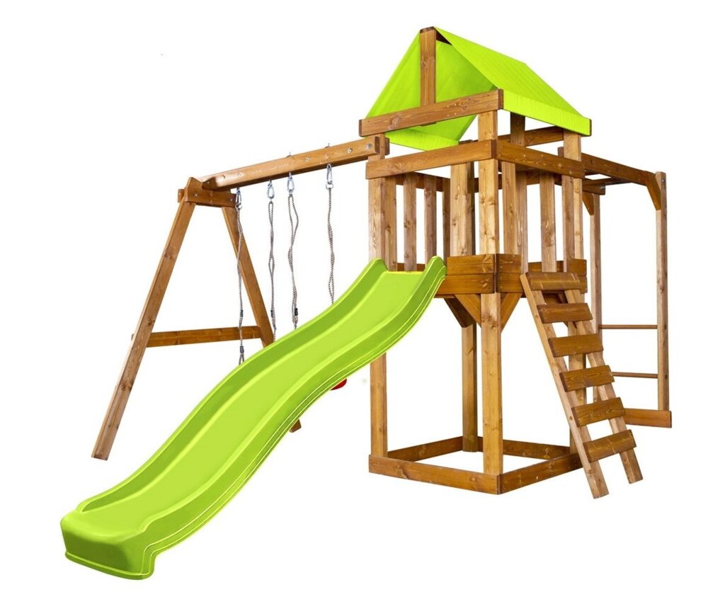 Деревянная детская площадка Babygarden Play 4, габариты 3.1 x 4.2 м, с рукоходом от компании ДетямЮга - фото 1