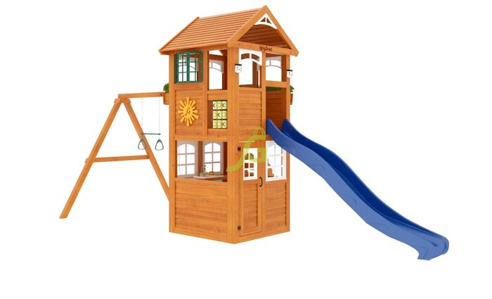 Деревянная детская площадка для дачи Club house Luxe от компании ДетямЮга - фото 1