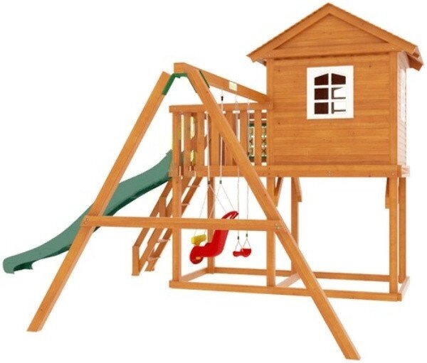 Деревянная детская площадка Домик 1 от компании ДетямЮга - фото 1