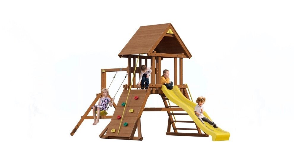 Деревянная детская площадка Крепость свободы, Cedar Summit, компактная 4,1 * 2,3 м от компании ДетямЮга - фото 1