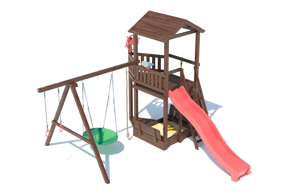 Детская площадка из лиственницы, модель В 3.2 от компании ДетямЮга - фото 1