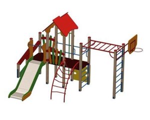 Детский игровой комплекс ДИК-42, горка металлическая или пластиковая