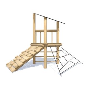Детский игровой комплекс с веревочной зоной и скалодромом, серия ЭКО