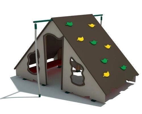 Домик-скалодром Шале-2, элемент детской игровой площадки, дерево, металл от компании ДетямЮга - фото 1
