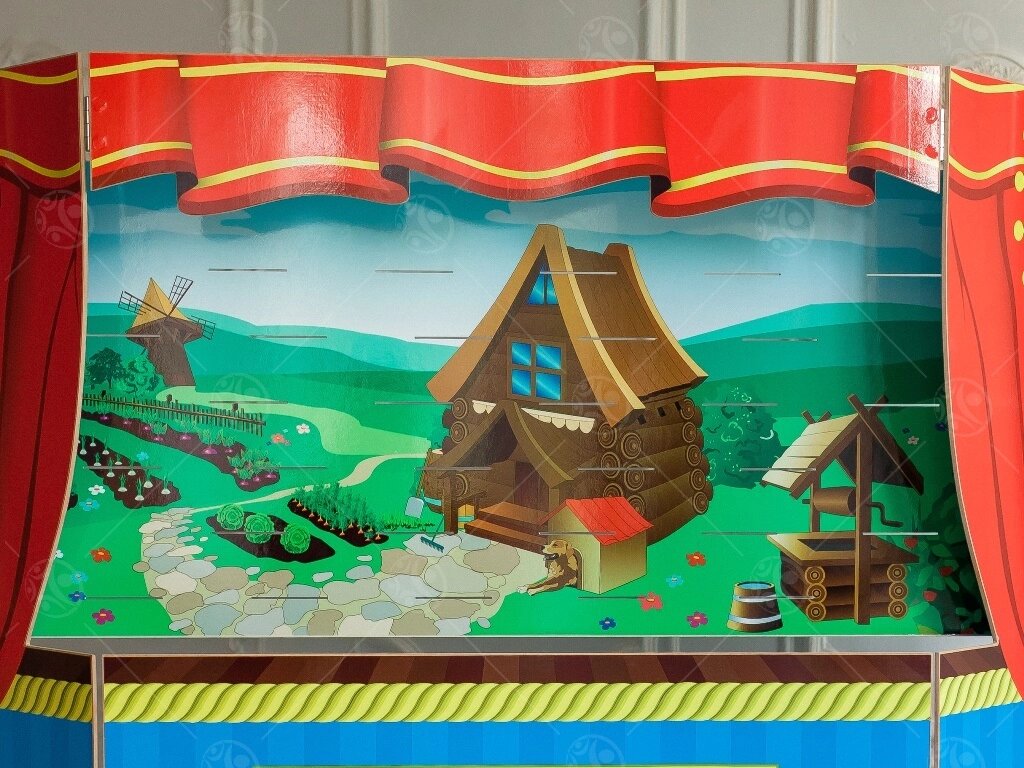 Экран для кукольного театра осень-деревня от компании ДетямЮга - фото 1