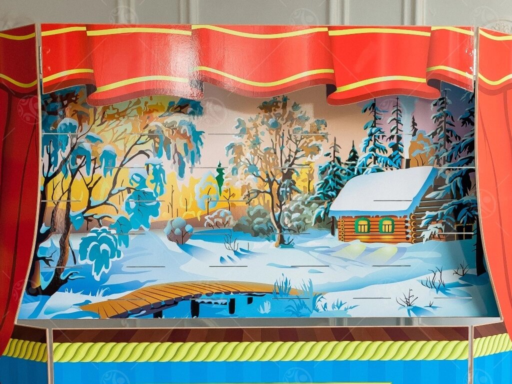 Экран для кукольного театра зима-осень от компании ДетямЮга - фото 1