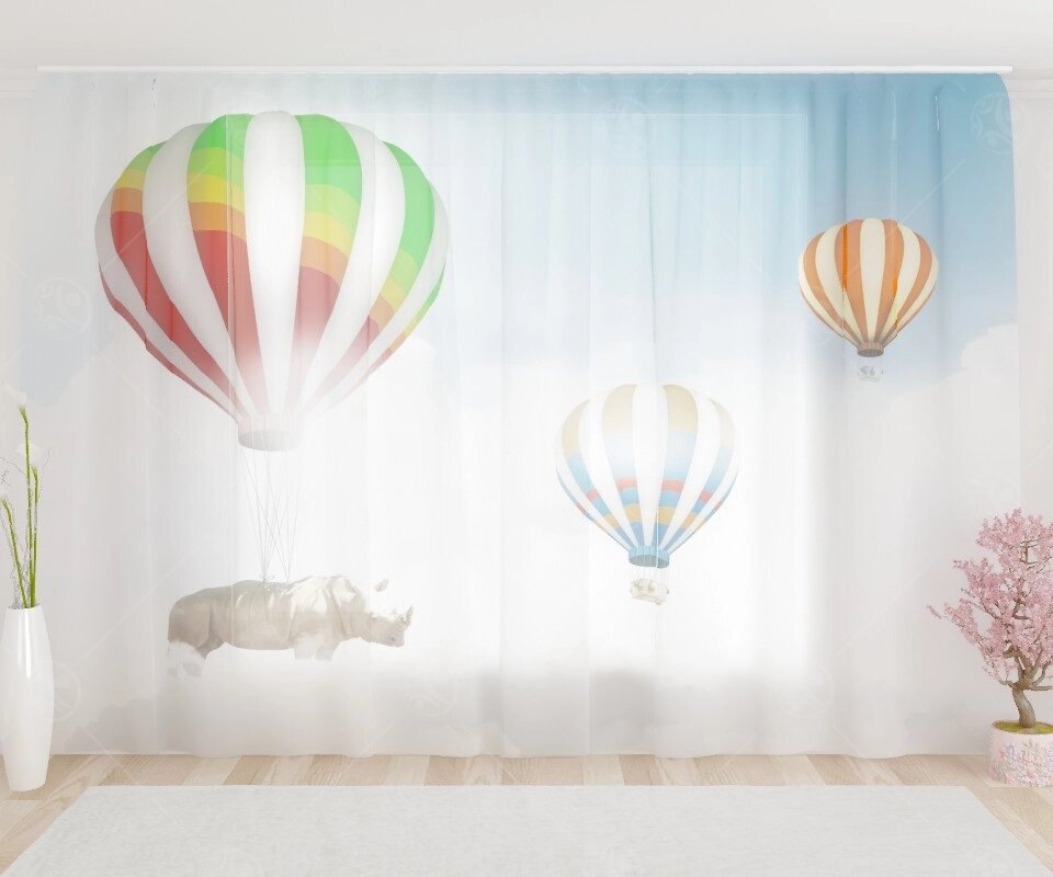 Фототюль "Воздушные шары в облаках", 2,8*1,6м от компании ДетямЮга - фото 1