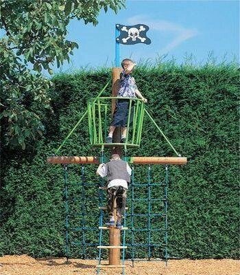 Игровой элемент для детской площадки Башня пирата, дерево, канат от компании ДетямЮга - фото 1