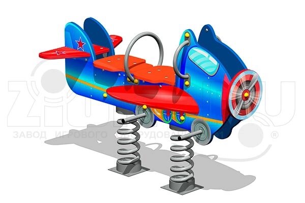 Качалки на пружине АО ЗИОН1 КЧ083 Качалка на пружине «Аэроплан У1» от компании ДетямЮга - фото 1