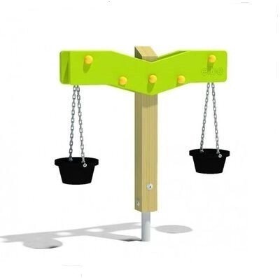 Малая архитектурная форма для детской игровой площадки Весы, дерево, металл, пластик от компании ДетямЮга - фото 1