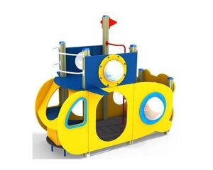Малая архитектурная форма, игровой элемент для детской площадки Подводная лодка, дерево, металл