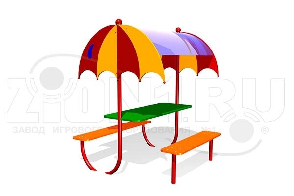 Малые архитектурные формы АО ЗИОН1 СП072 Детский столик с навесом «Зонтик» от компании ДетямЮга - фото 1