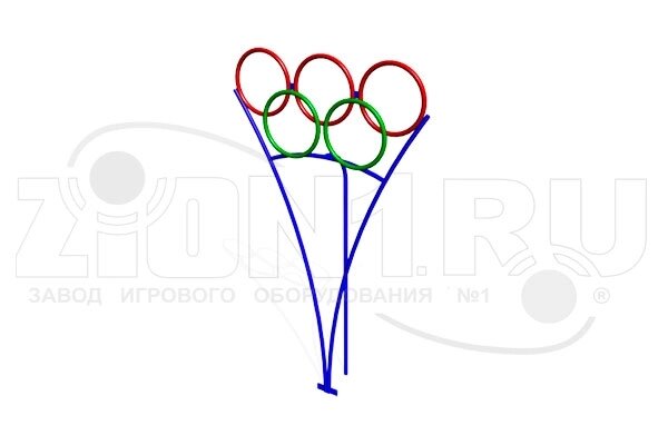 Мишени, стенки для бросания мяча АО ЗИОН1 СЭ104 Мишень для бросания мяча «Олимпийские кольца» от компании ДетямЮга - фото 1