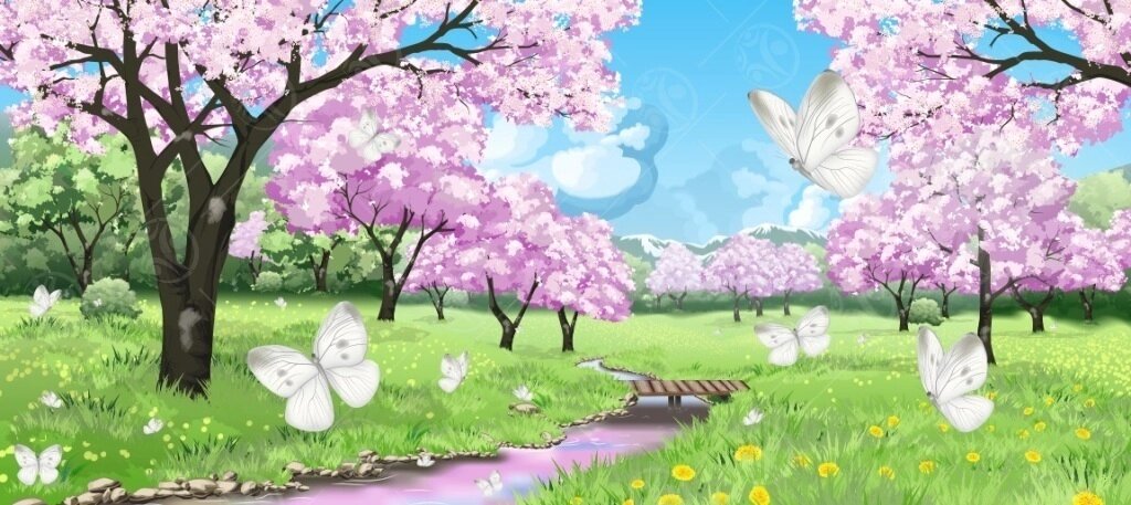 Настенное панно "Весна с бабочками" от компании ДетямЮга - фото 1