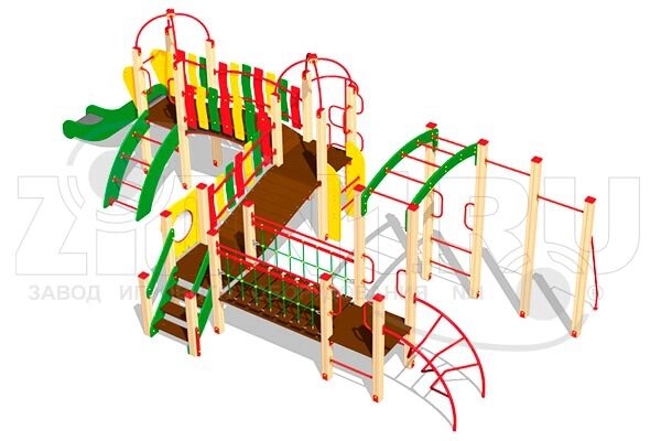 Оборудование для детских площадок АО ЗИОН1 КД017 Детский игровой комплекс «Леопард» от компании ДетямЮга - фото 1