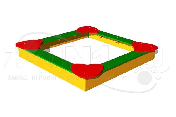 Оборудование для детских площадок АО ЗИОН1 П001 Детская песочница «Квадрат» от компании ДетямЮга - фото 1