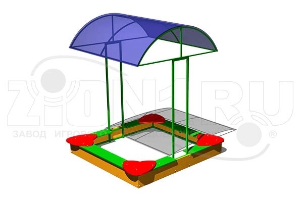 Оборудование для детских площадок АО ЗИОН1 П033 Детская песочница «Тучка» от компании ДетямЮга - фото 1