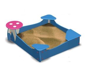 Песочница с сидениями для детских игровых площадок Грибница, дерево