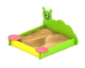 Песочница с сидениями для детских игровых площадок Гусеница, дерево