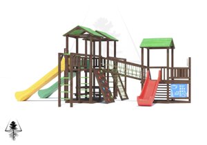 Детская площадка для общественной зоны Сокол, сибирская лиственница, антивандальная